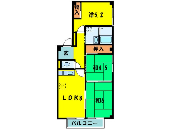 新栄プロパティー小山Ⅱの物件間取画像